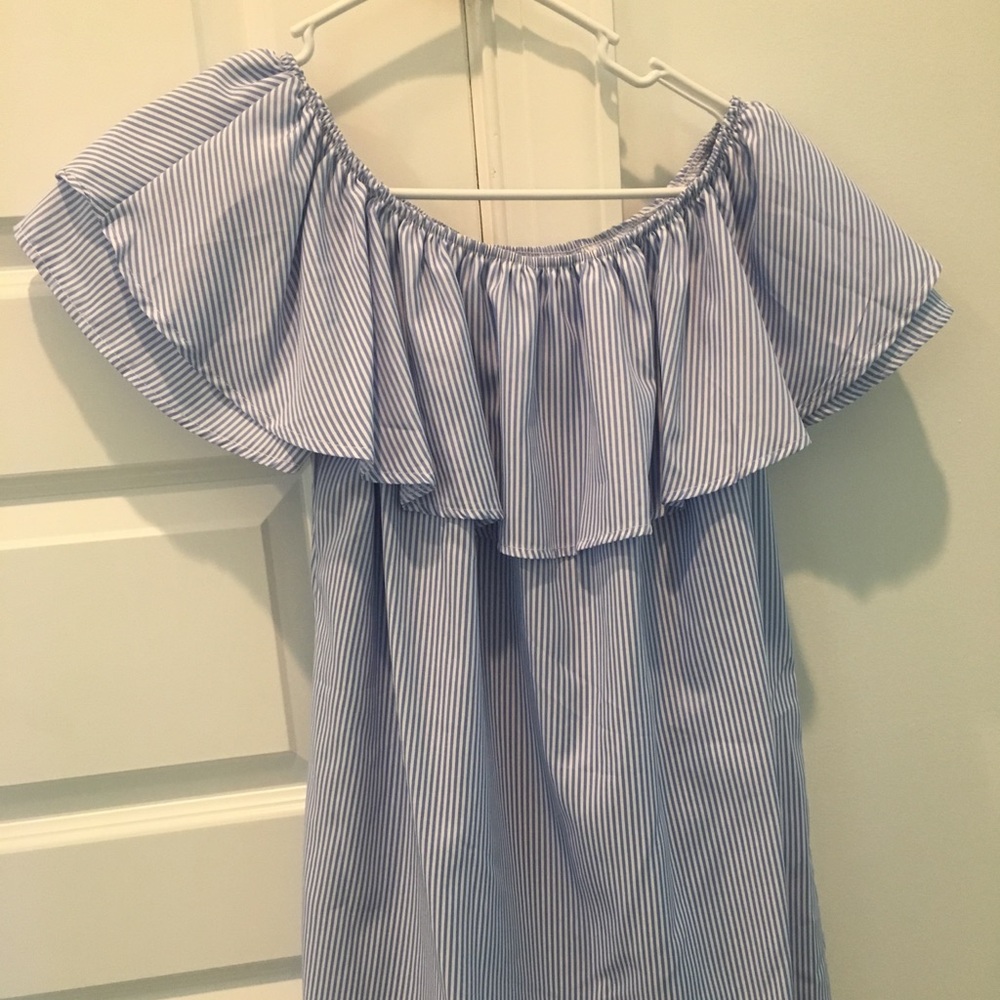 Blue and white striped dress. Size small.